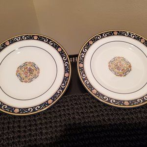 WEDGWOOD RUNNYMEDE BLUE DINNER PLATES (2) - CLEAN!!